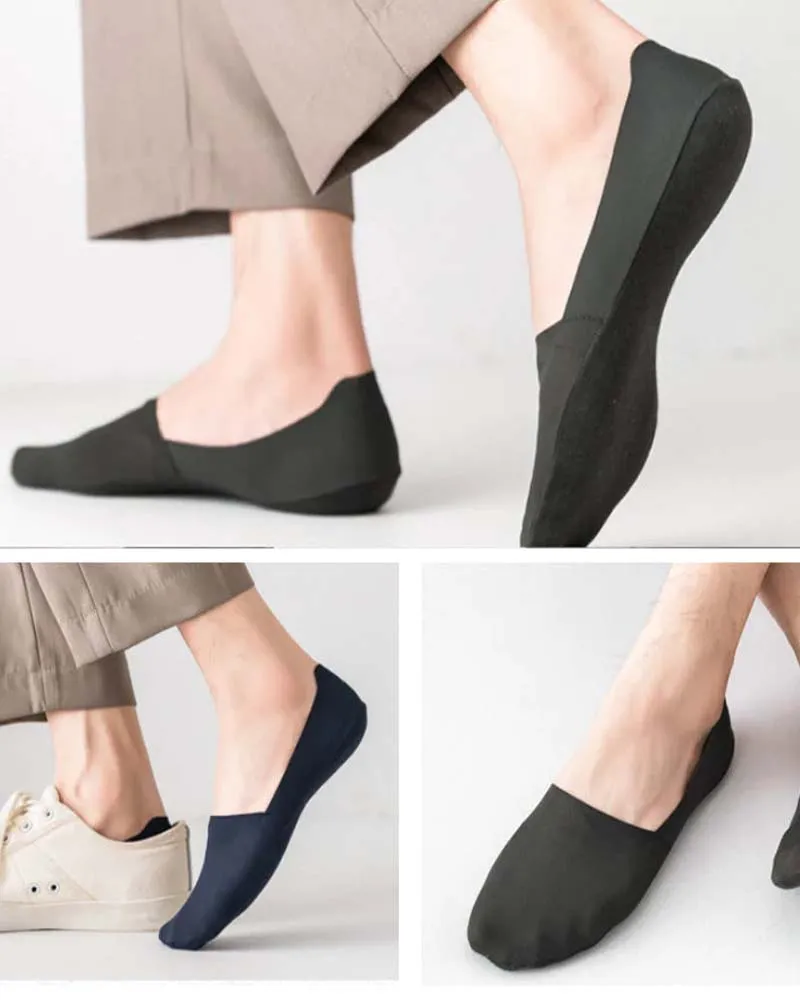 Anti-slip invisible cotton socks