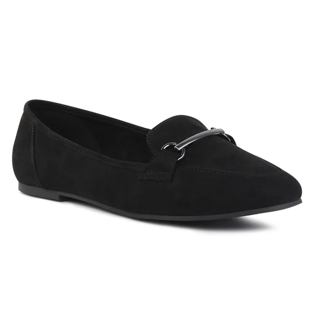 Black Metal Detail Loafer