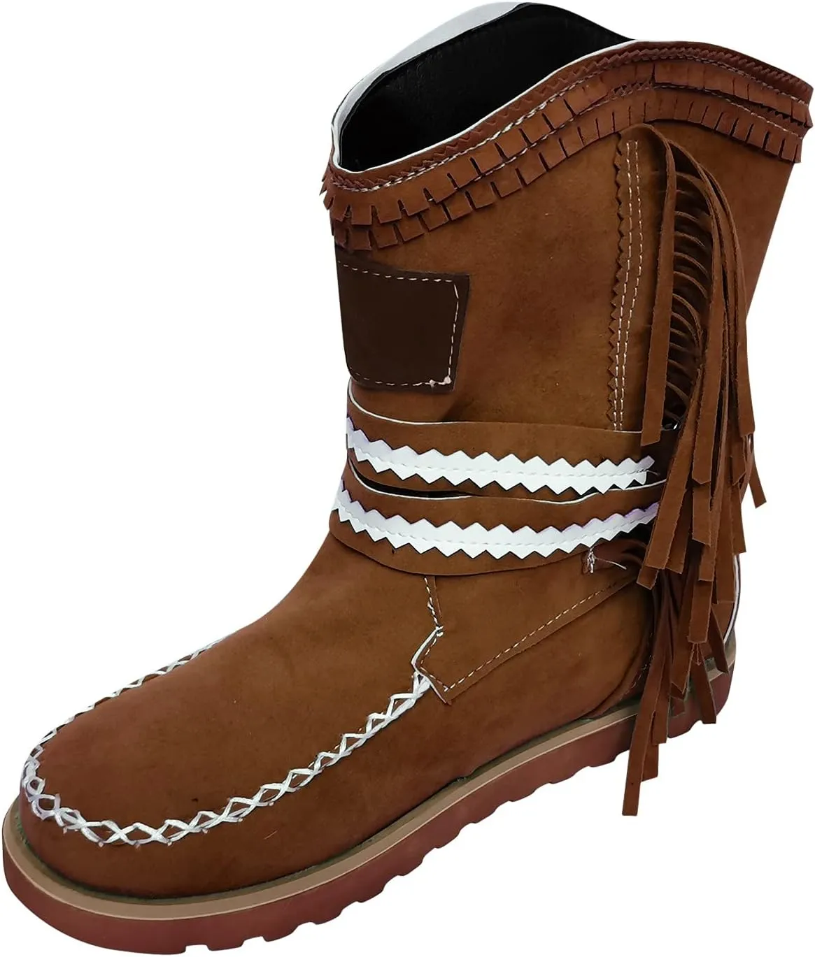 Cowboy Boots For Women Tassel Flat Cowboy Boots Suede Buckle Wedge Cowgirl Western Ankle Booties Ankle Bootie