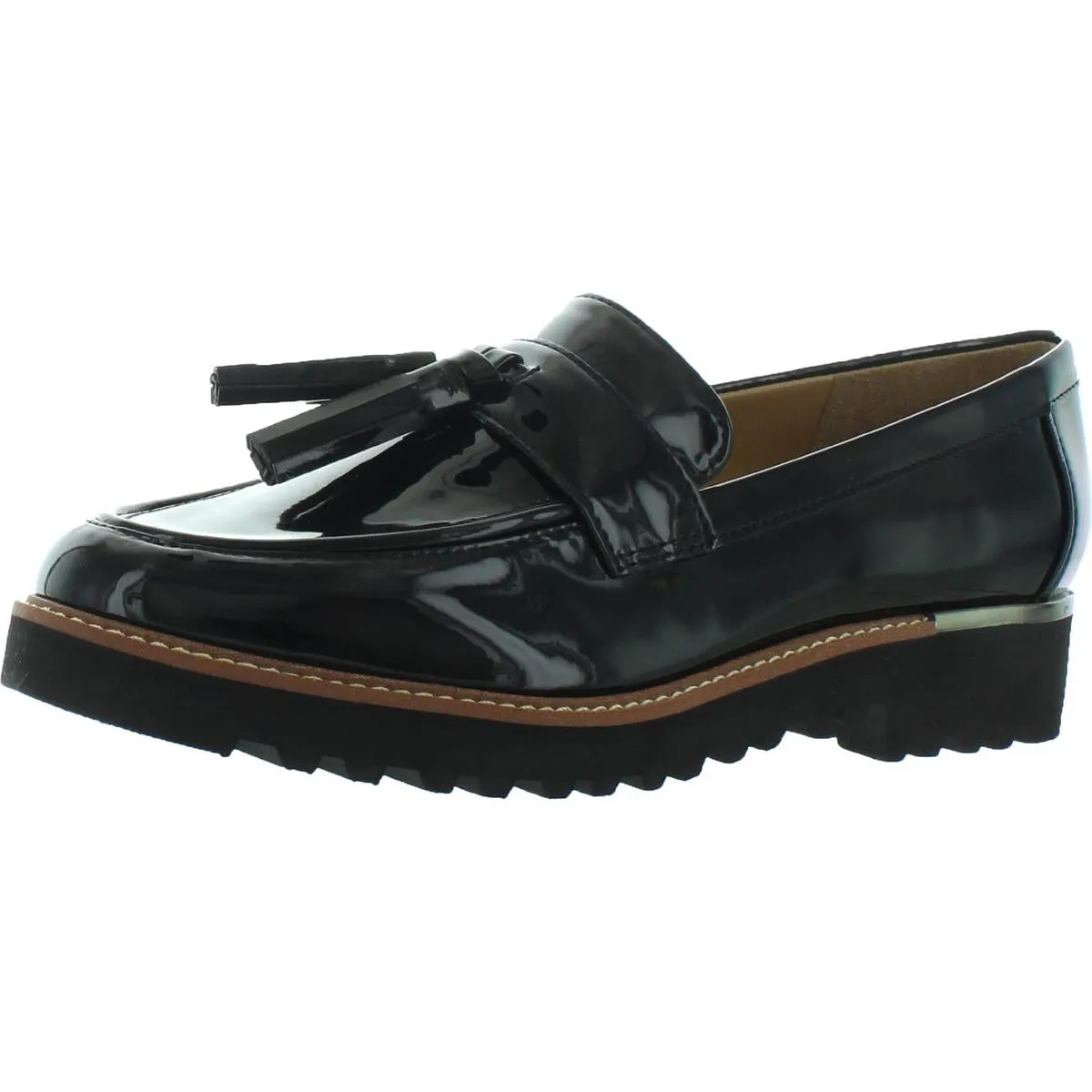 Franco Sarto Womens Carolynn Cushioned Footbed Slip On Loafers