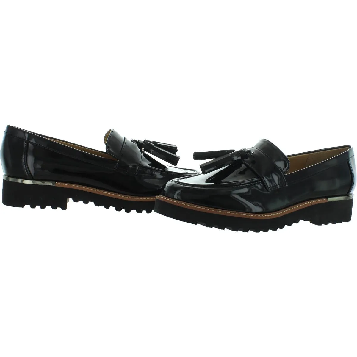 Franco Sarto Womens Carolynn Cushioned Footbed Slip On Loafers