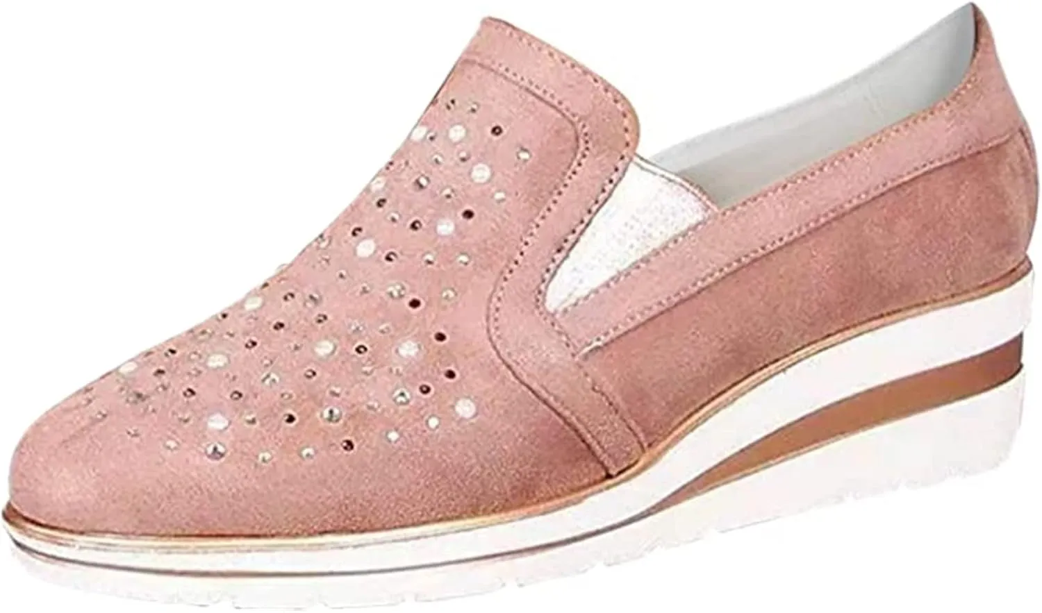 Ladmiple Sneakers For Women Walking Shoes Wide Width Slip On Loafers Comfort Fashion Dressy Casual Summer Glitter Shoes