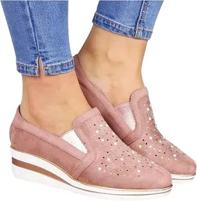 Ladmiple Sneakers For Women Walking Shoes Wide Width Slip On Loafers Comfort Fashion Dressy Casual Summer Glitter Shoes