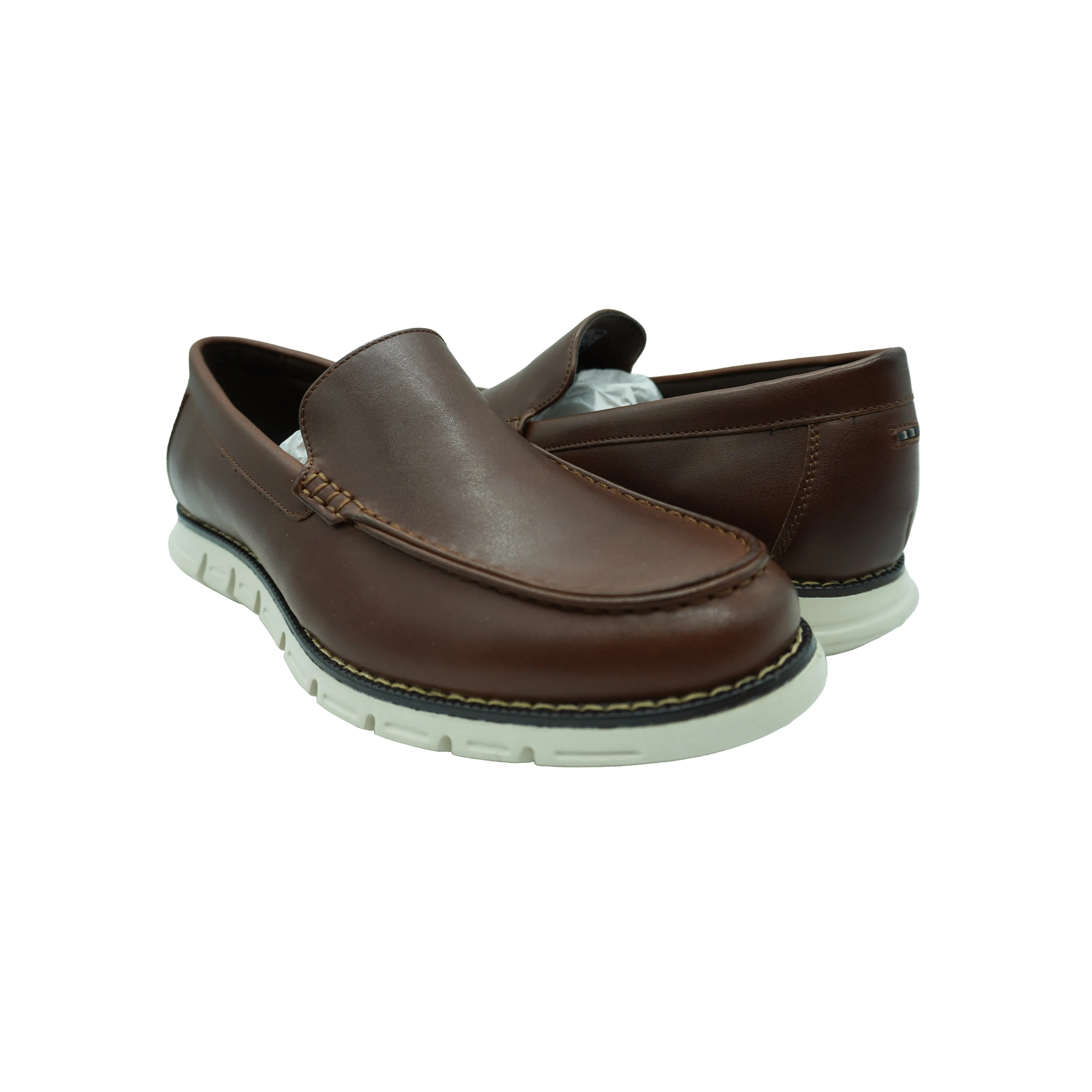 Nautica Men's Slip On Leather Dress Shoes Loafers Brown Size 9.5