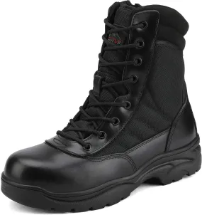 NORTIV 8 Steel Toe Boots for Men Safety Industrial & Construction Military Work Boots Slip Resistant ASTM F2413-18, TROOPER-STL
