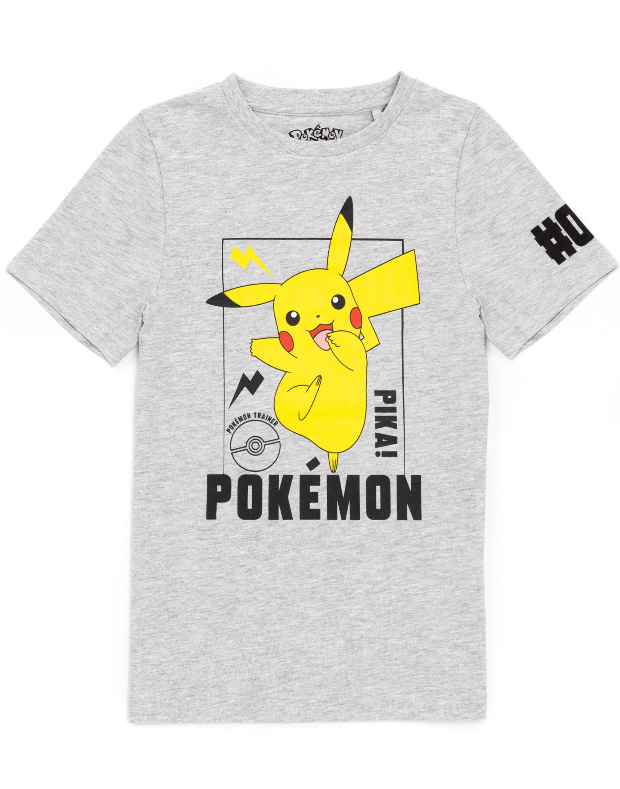 Pokemon T-Shirt For Kids Pikachu Character Top - Grey