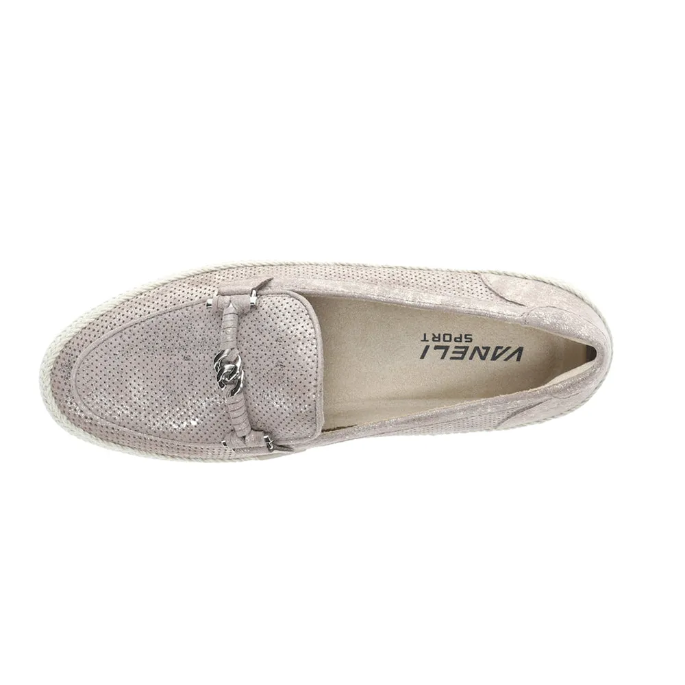 Quarzi Athleisure Metallic Perforated Slip On Loafers