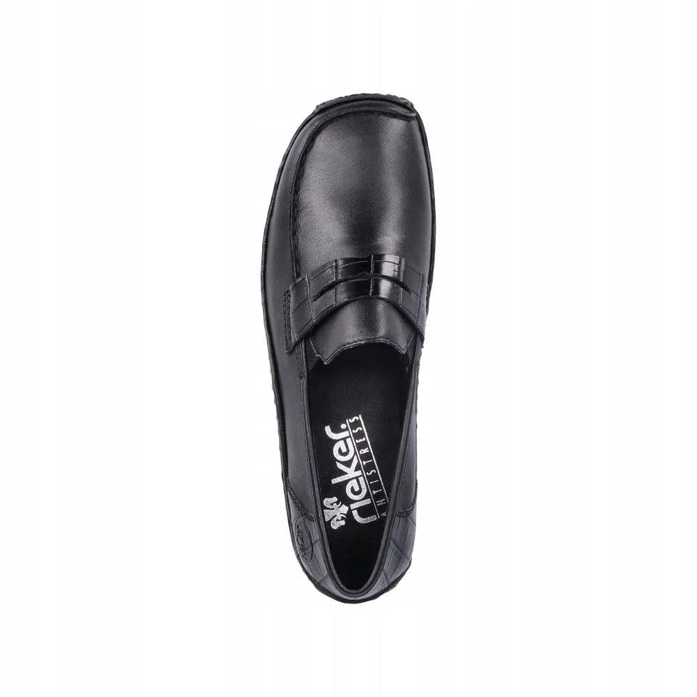Rieker Women's Slip On Loafers- Black