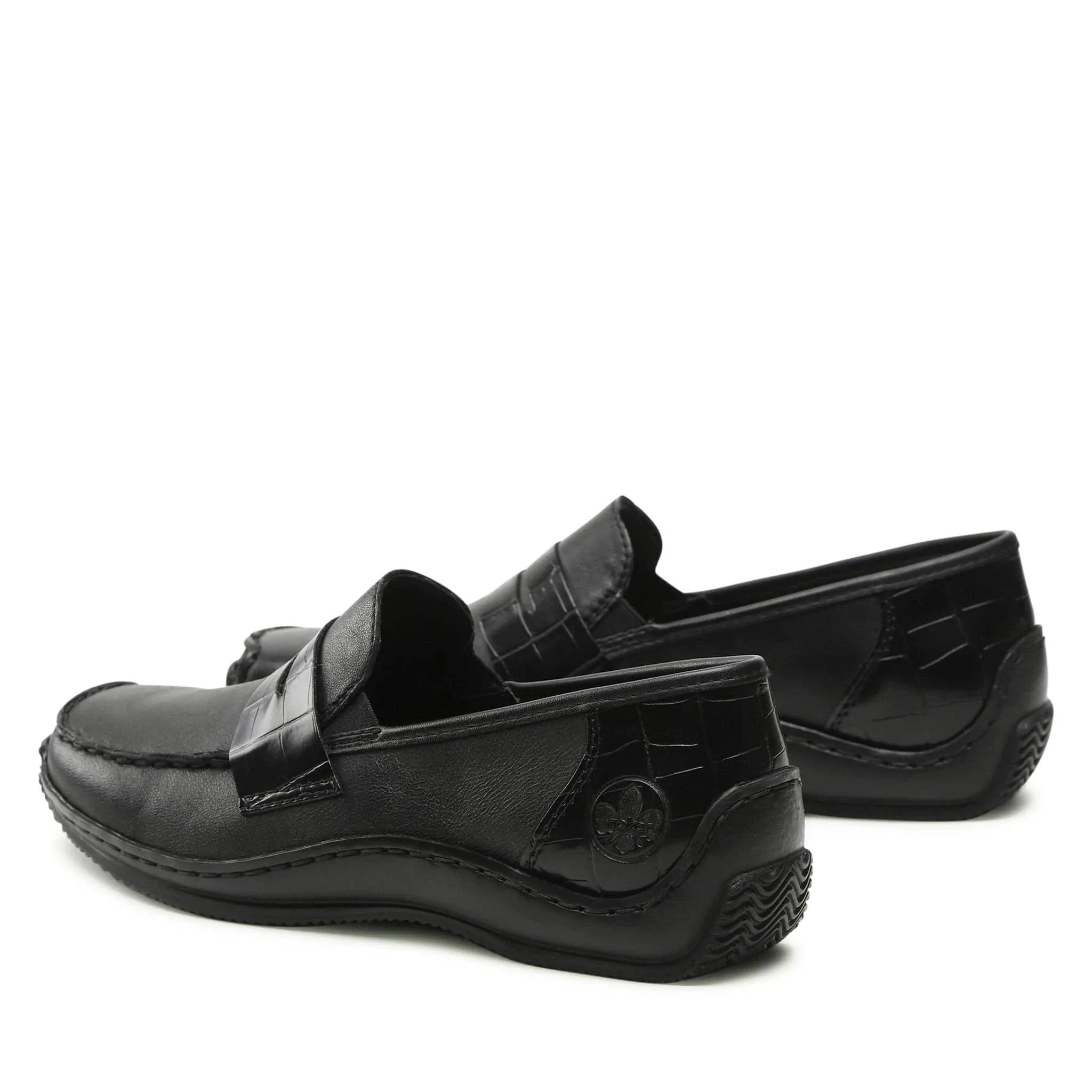 Rieker Women's Slip On Loafers- Black