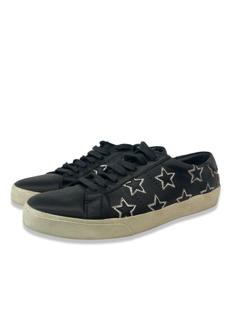 Saint Laurent Black Star Lace Up Sneakers. Size: 41
