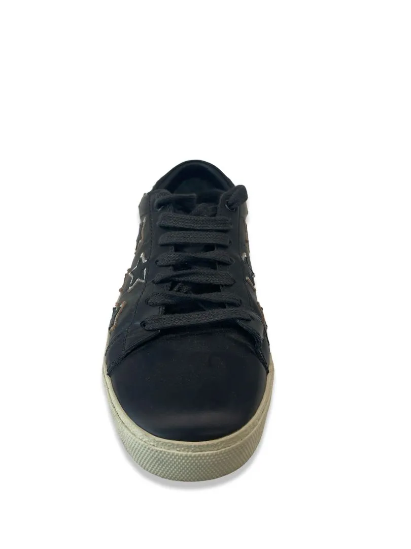 Saint Laurent Black Star Lace Up Sneakers. Size: 41