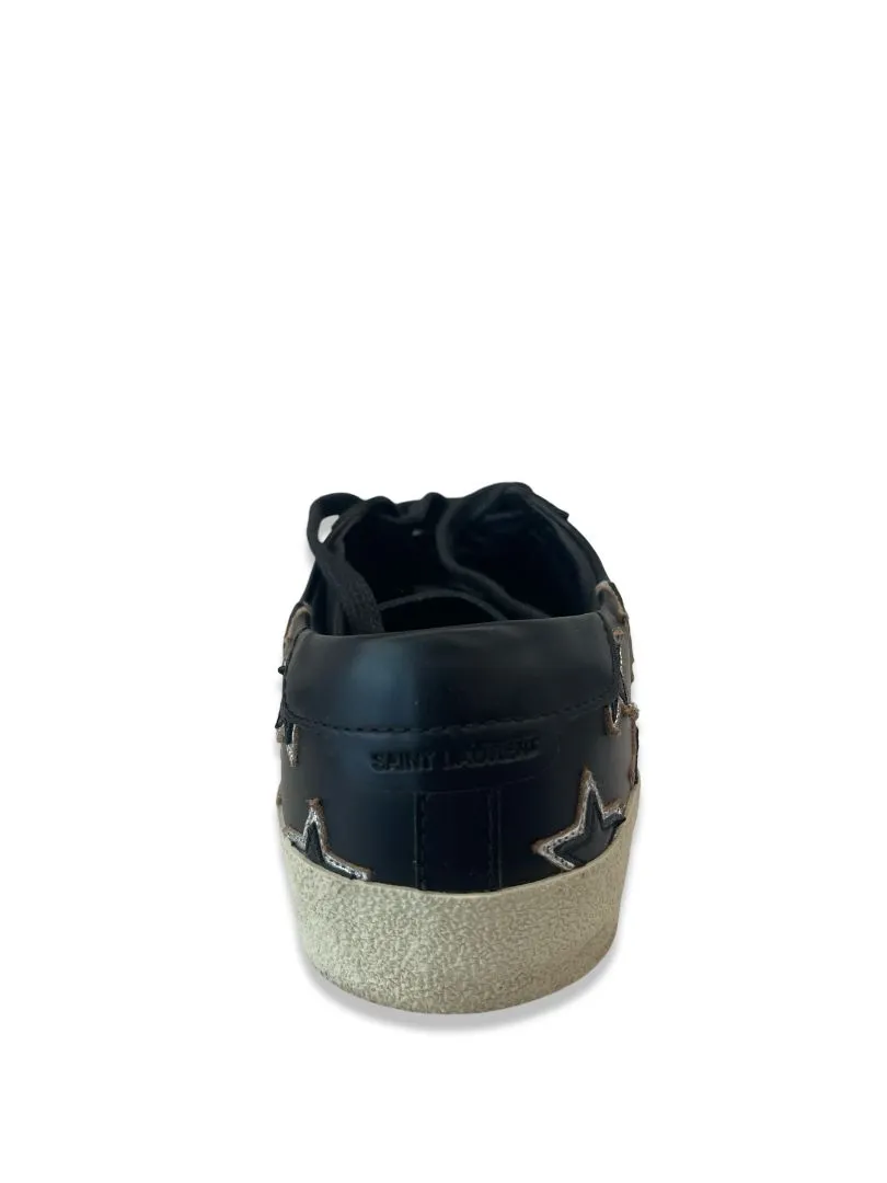 Saint Laurent Black Star Lace Up Sneakers. Size: 41