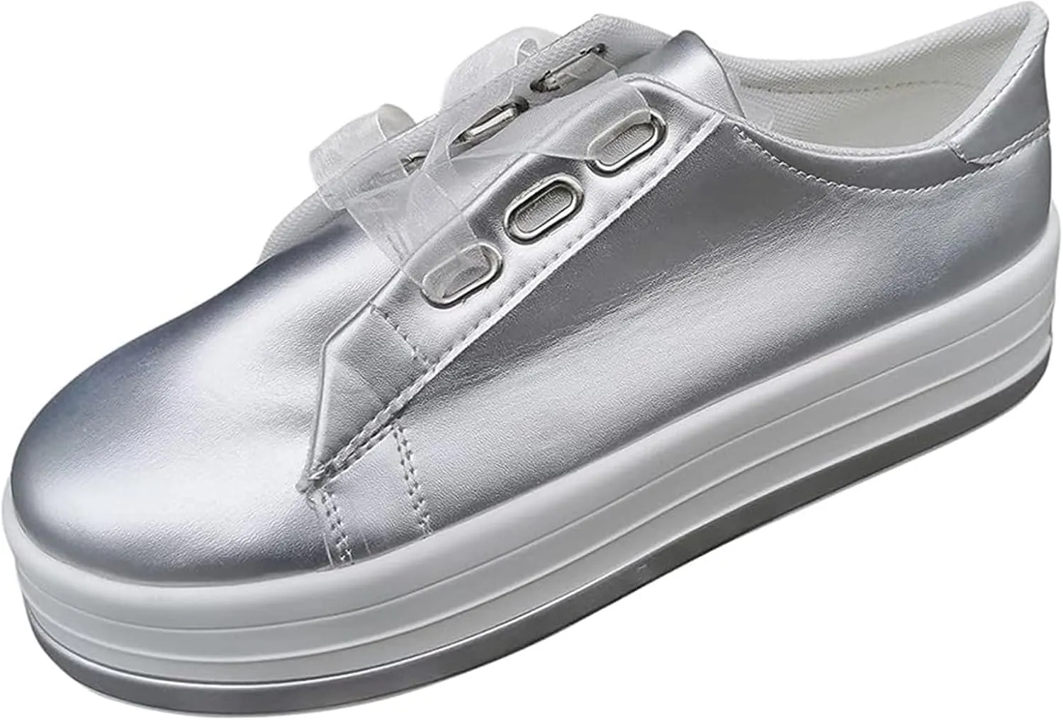 Sneakers For Women Wide Width Leather Women's Fashion Canvas Shoes Round Toe Lightweight Non-Slip Flat Sneakers Classic Casual Fall Low Top Soft Comfort Breathable Slip On Walking Loafers